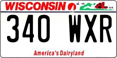 WI license plate 340WXR