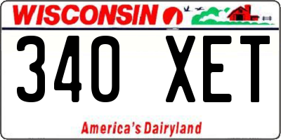 WI license plate 340XET