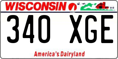 WI license plate 340XGE