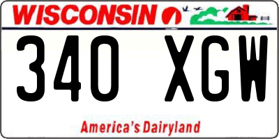 WI license plate 340XGW