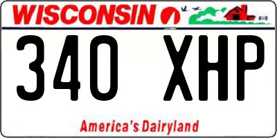 WI license plate 340XHP