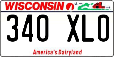 WI license plate 340XLO