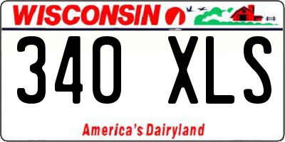 WI license plate 340XLS