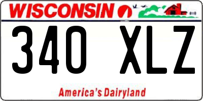 WI license plate 340XLZ
