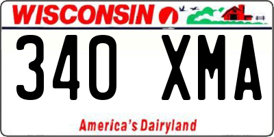 WI license plate 340XMA