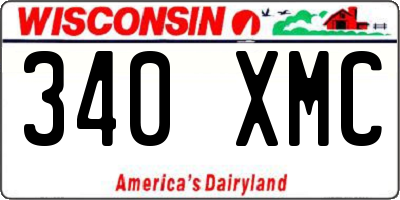 WI license plate 340XMC