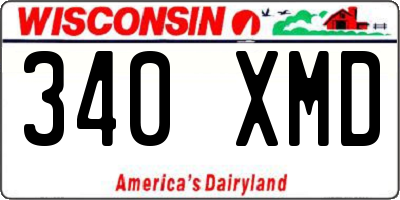 WI license plate 340XMD