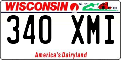 WI license plate 340XMI