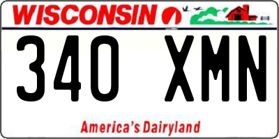 WI license plate 340XMN