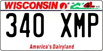 WI license plate 340XMP