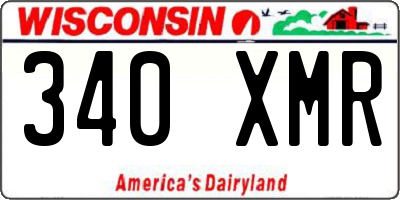 WI license plate 340XMR