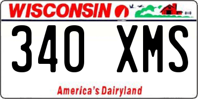 WI license plate 340XMS