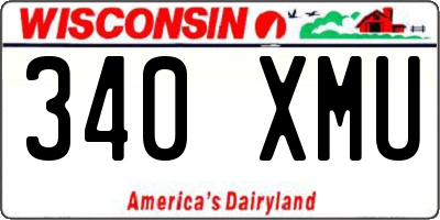 WI license plate 340XMU