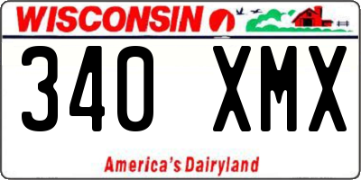 WI license plate 340XMX