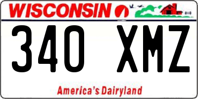 WI license plate 340XMZ