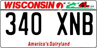 WI license plate 340XNB