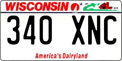 WI license plate 340XNC