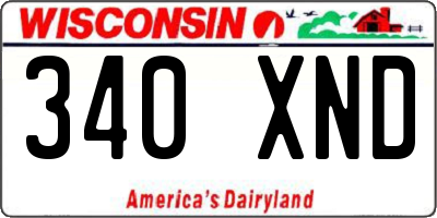 WI license plate 340XND