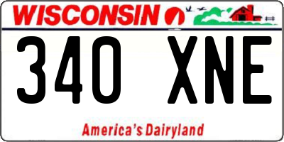 WI license plate 340XNE