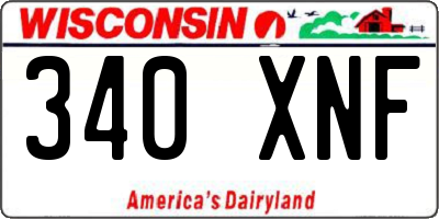 WI license plate 340XNF