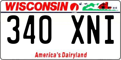 WI license plate 340XNI