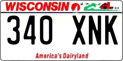 WI license plate 340XNK
