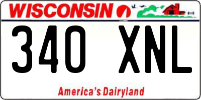 WI license plate 340XNL