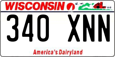 WI license plate 340XNN