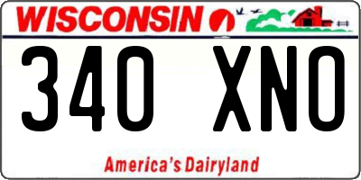 WI license plate 340XNO