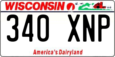 WI license plate 340XNP