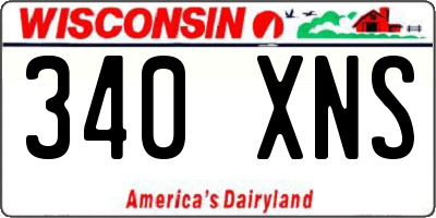 WI license plate 340XNS