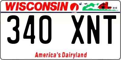WI license plate 340XNT