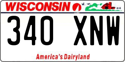 WI license plate 340XNW