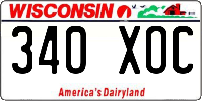 WI license plate 340XOC