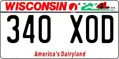 WI license plate 340XOD