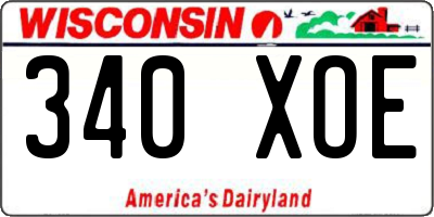 WI license plate 340XOE