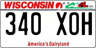 WI license plate 340XOH