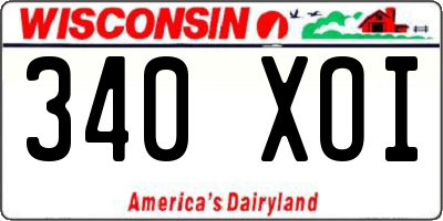 WI license plate 340XOI