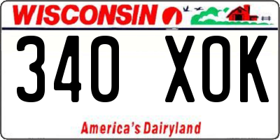 WI license plate 340XOK