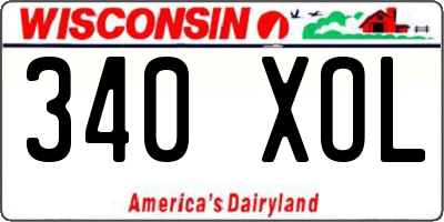 WI license plate 340XOL