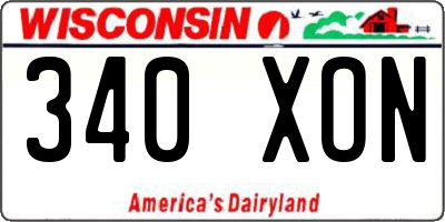 WI license plate 340XON