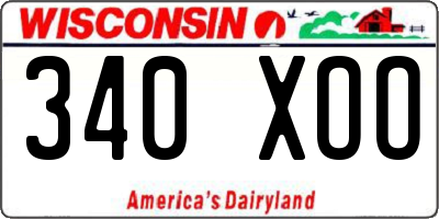 WI license plate 340XOO