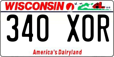 WI license plate 340XOR