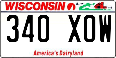 WI license plate 340XOW