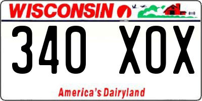 WI license plate 340XOX