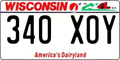 WI license plate 340XOY