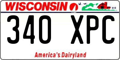WI license plate 340XPC