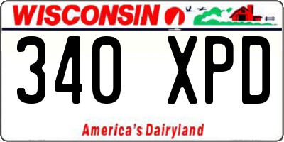 WI license plate 340XPD