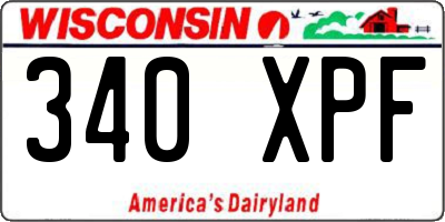 WI license plate 340XPF