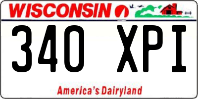 WI license plate 340XPI